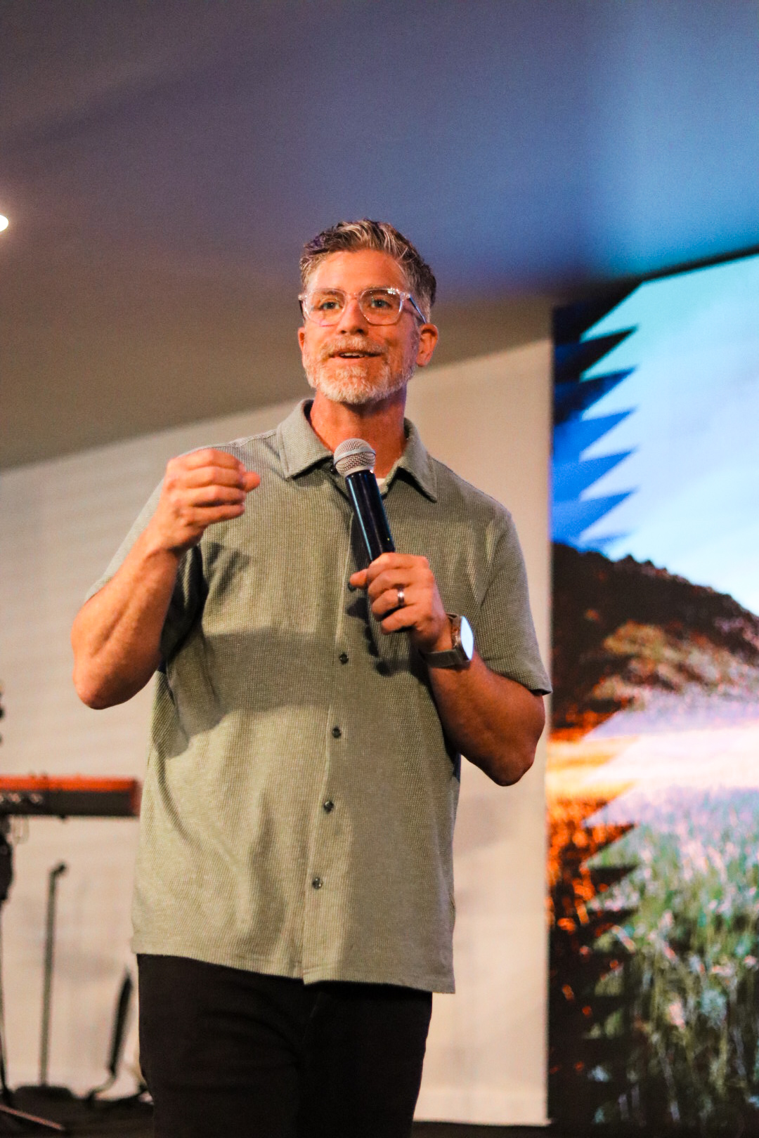 Pastor Tim preaching at Fountain of Life